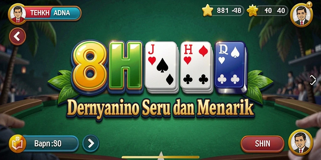Tampilan gameplay domino di 8HHH yang seru dan interaktif.