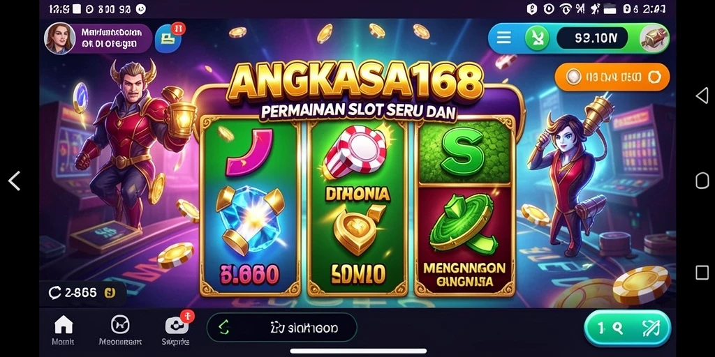 Screenshot gameplay <strong>ANGKASA168</strong> menunjukkan keseruan permainan slot yang menguntungkan.