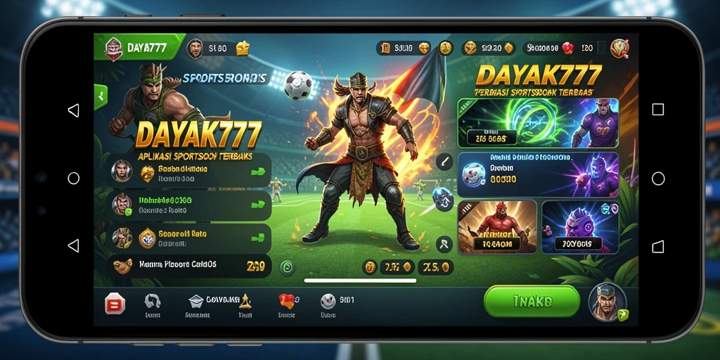 Tampilan menarik dan bersih dari aplikasi Sportsbook DAYAK777.
