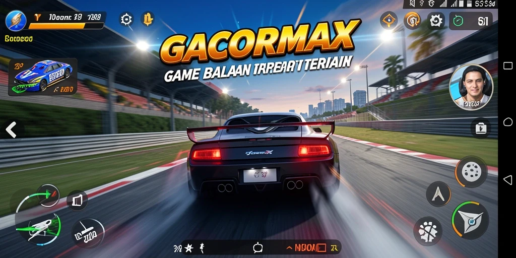 Tampilan menarik dari gameplay balapan GACORMAX.