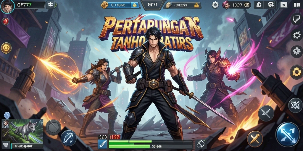 Skrinsut gameplay GF777 menampilkan pertarungan epik yang seru.
