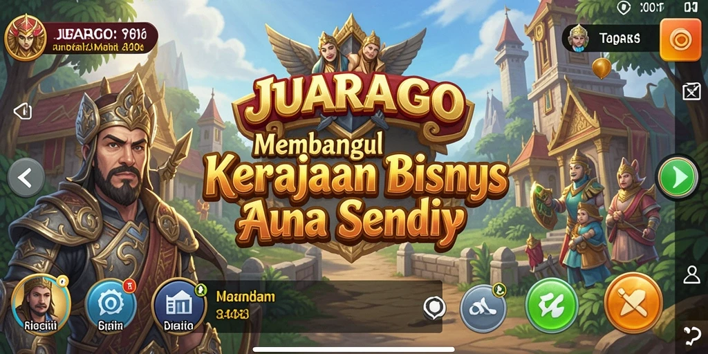 Screenshot gameplay JUARAGO dengan tampilan manajemen bisnis yang menarik.