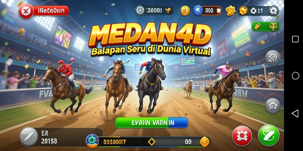 Tampilan gameplay seru balapan di MEDAN4D.