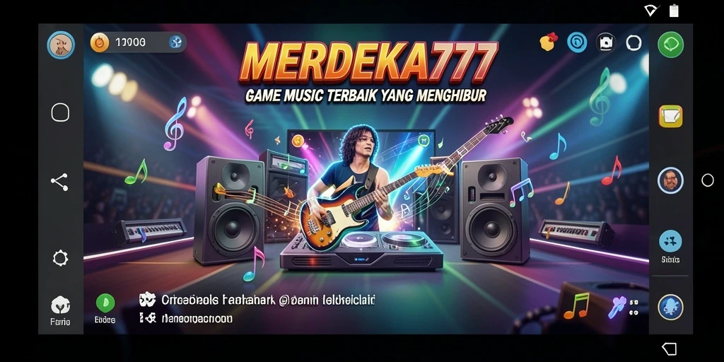 Tampilan gameplay menarik di MERDEKA777 dengan berbagai opsi lagu.
