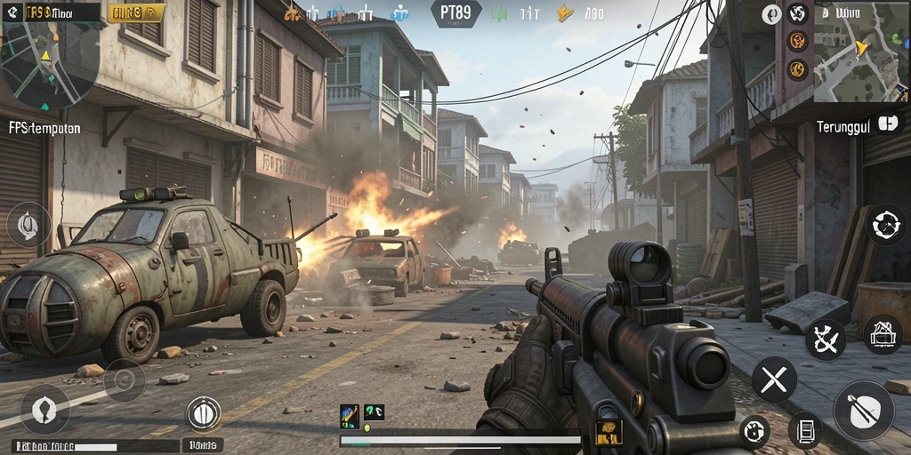 Gameplay PT89 yang intens dan seru dalam pertarungan FPS.