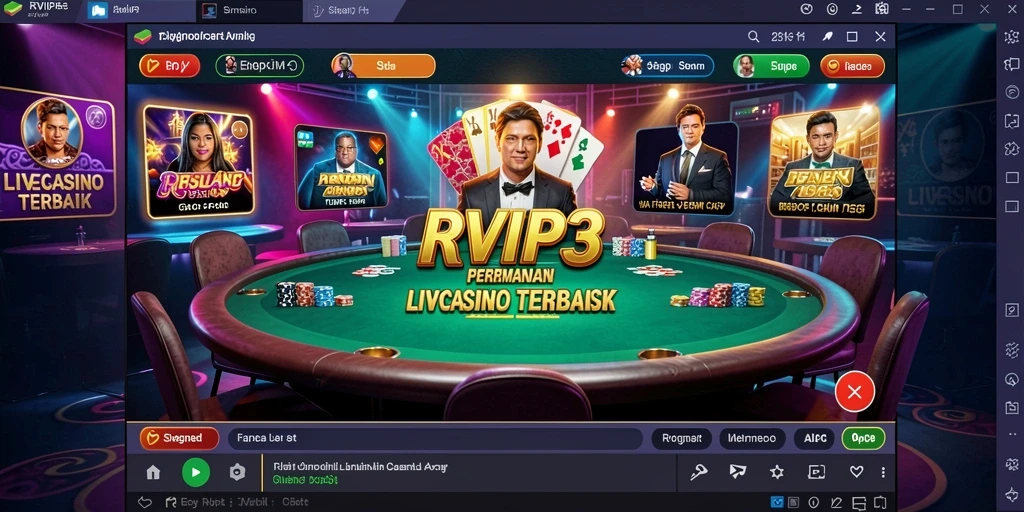 Tampilan gameplay menegangkan di RVIP3 dengan dealer langsung.