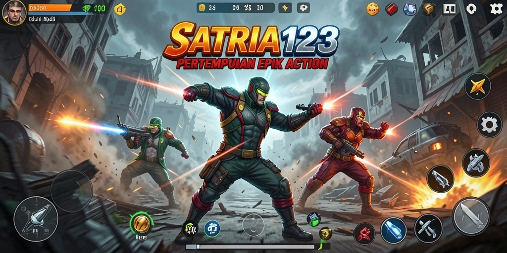 Tampilan gameplay seru dari SATRIA123 penuh aksi.