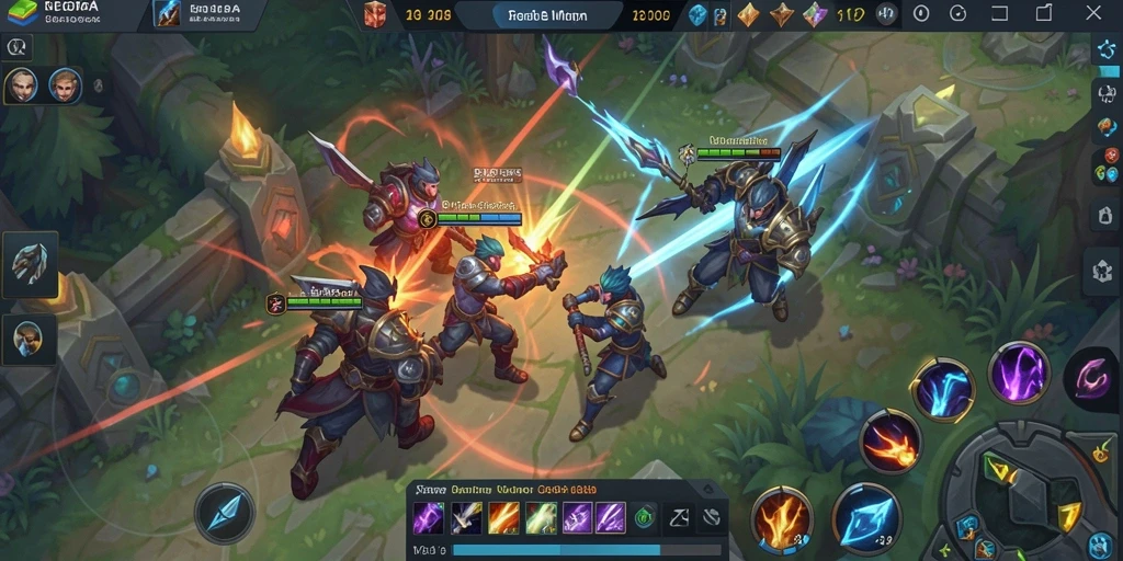 Screenshot V21 menampilkan aksi seru dalam gameplay MOBA.