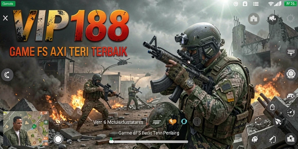 Screenshot gameplay VIP188 menampilkan momen aksi spektakuler dalam pertempuran FPS.