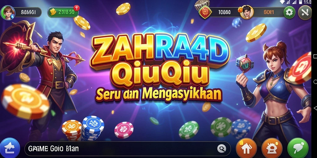 Screenshot gameplay seru ZAHRA4D dalam aksi QiuQiu.